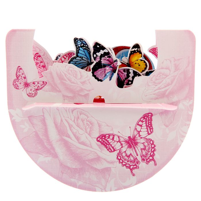 Настольная открытка-сувенир с 8 Марта "Бабочки"