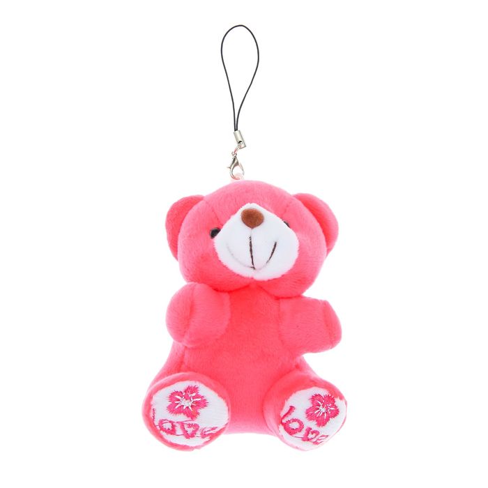 Мягкая игрушка-подвеска "Мишка", на лапках цветочки, цвета МИКС