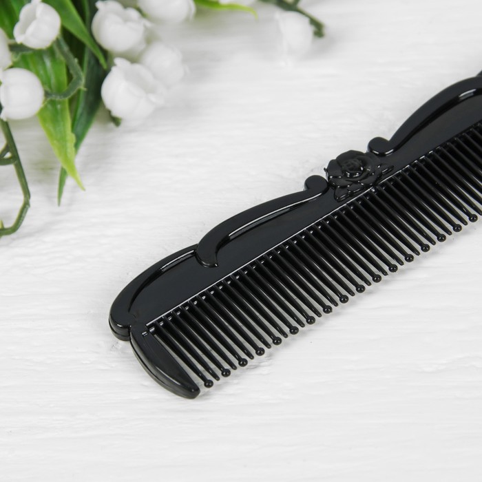 Расчёска ажурная, цвет чёрный