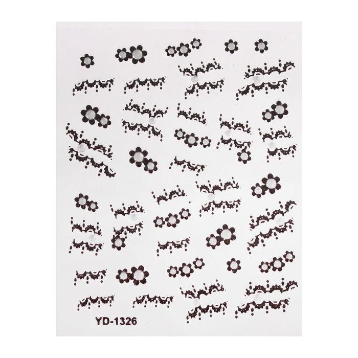 Наклейки для ногтей "Ассорти", цвет чёрно-белый