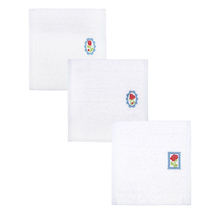 Наб. полотенец Collorista "Розы" 30х30 см - 3шт, хлопок 340гр/м2