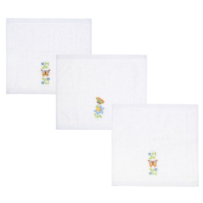 Наб. полотенец Collorista "Бабочки" 30х30 см - 3шт, хлопок 340гр/м2