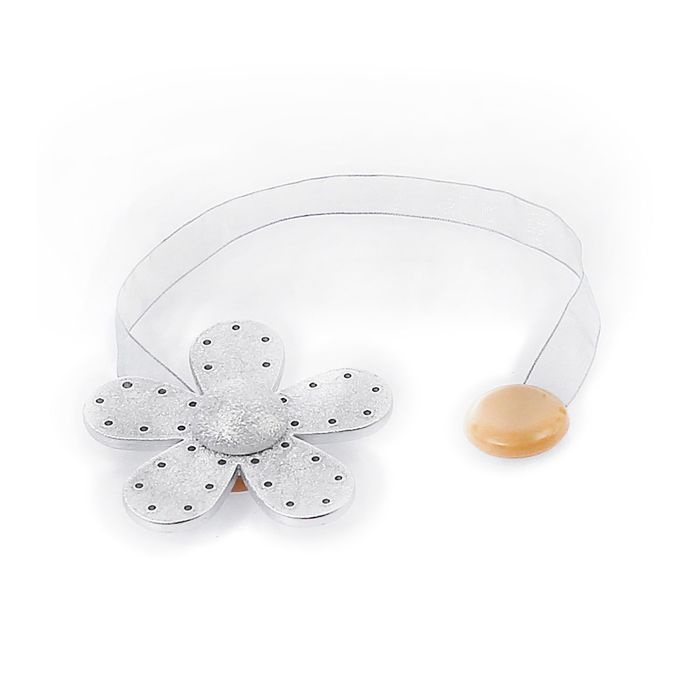 Подхват для штор на ленте "Цветок Модерн", цвет серебряный