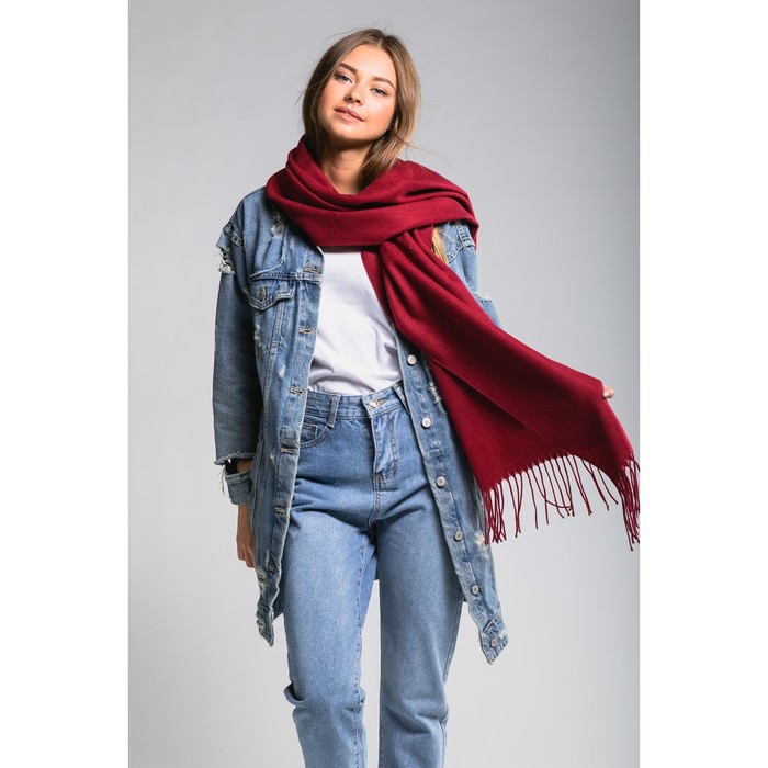 Шарф, размер 57х180 см, цвет бордо