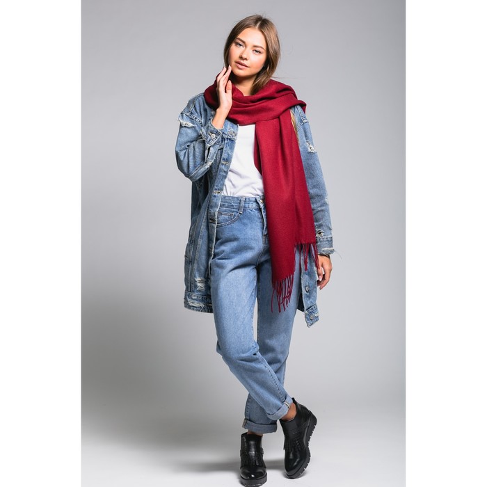 Шарф, размер 57х180 см, цвет бордо