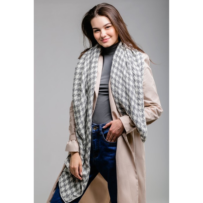 Шарф "Геометрия", размер 60х200 см, цвет серый