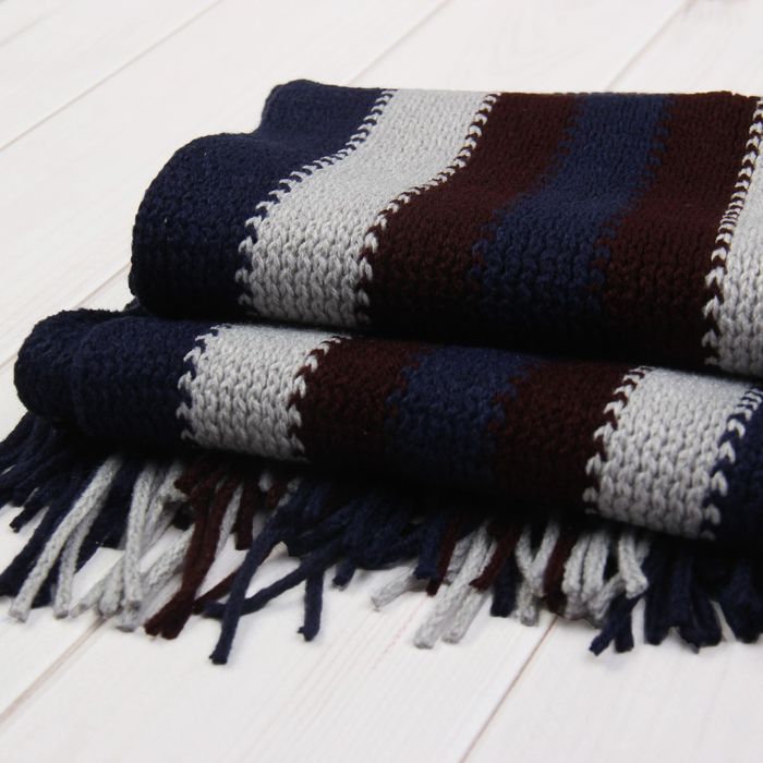 Шарф мужской "Лондон", цвет темно-синий,18*160 см, 100% полиэстер , акрил