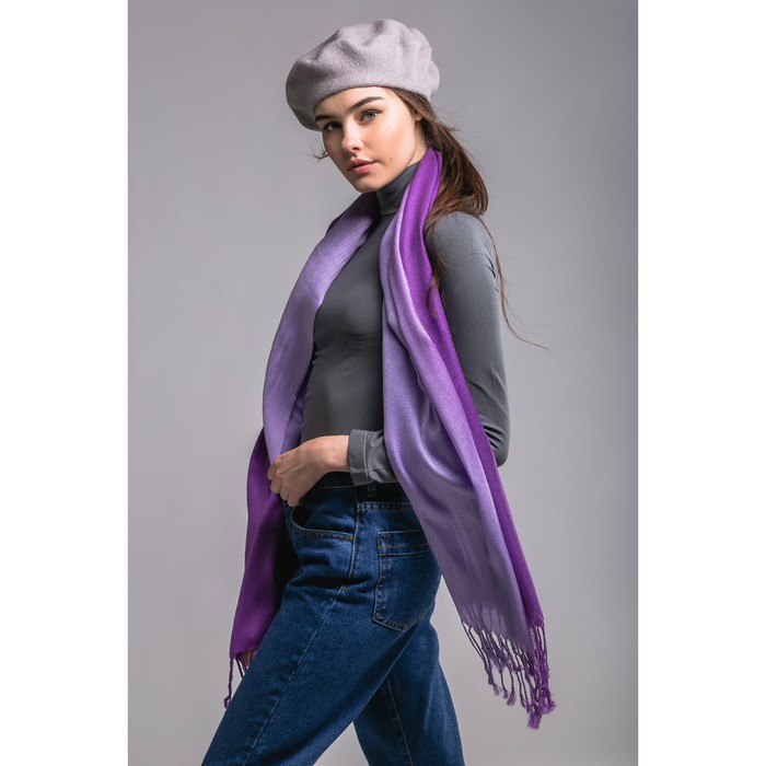 Палантин, размер 70х170 см , цвет сиреневый/фиолетовый