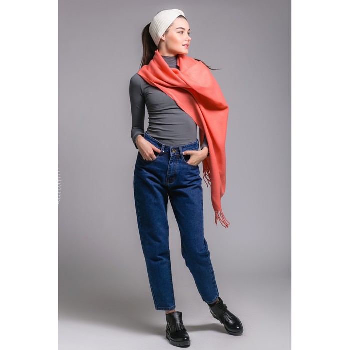 Шарф, размер 57х180 см, цвет коралловый