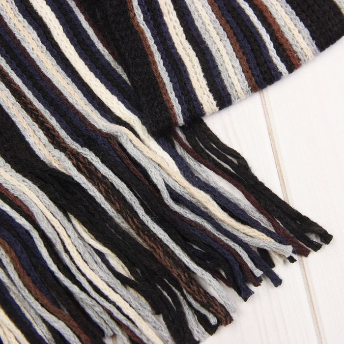 Шарф мужской "Бэйкер стрит", цвет черный ,18*160 см, 100% полиэстер, акрил