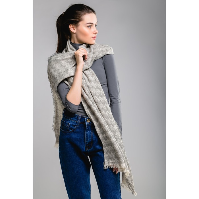 Шарф "Парижский вечер", размер 70х180 см, цвет серый