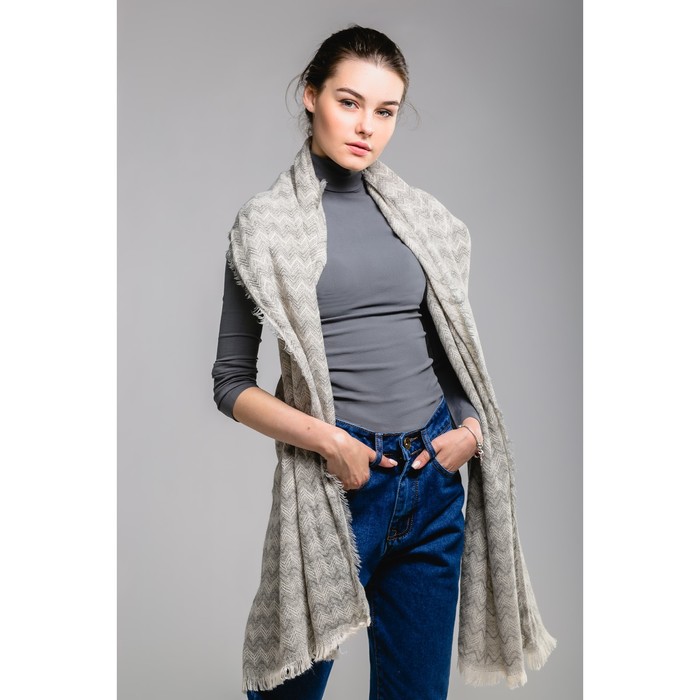 Шарф "Парижский вечер", размер 70х180 см, цвет серый