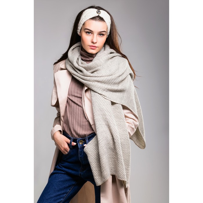 Шарф "Абстракция", размер 70х200 см, цвет серый