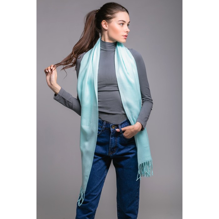Шарф, размер 57х180 см, цвет голубой