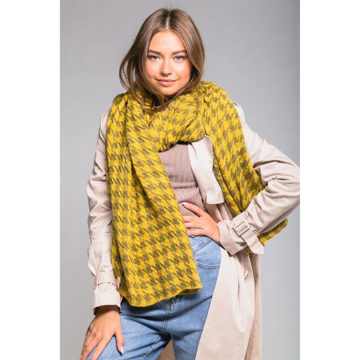 Шарф "Геометрия", размер 60х200 см, цвет охра