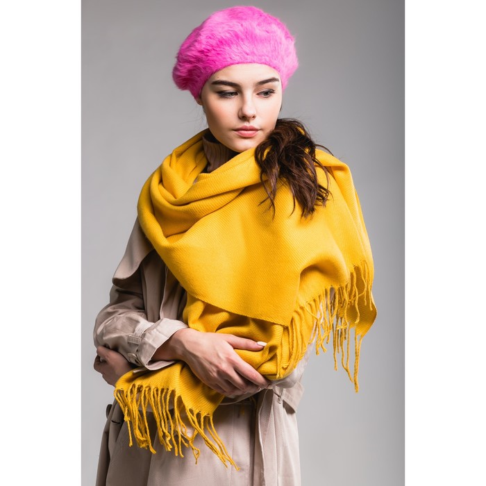 Шарф, размер 57х180 см, цвет охра