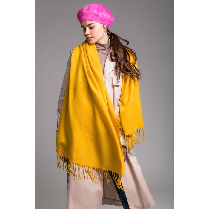 Шарф, размер 57х180 см, цвет охра