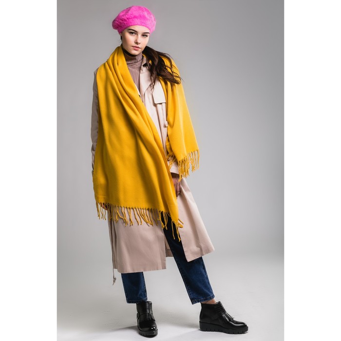Шарф, размер 57х180 см, цвет охра