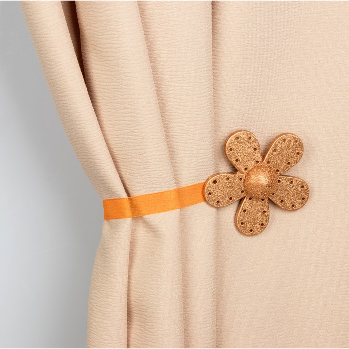 Подхват для штор на ленте "Цветок Модерн", цвет медный