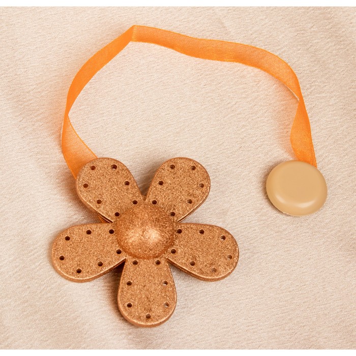 Подхват для штор на ленте "Цветок Модерн", цвет медный