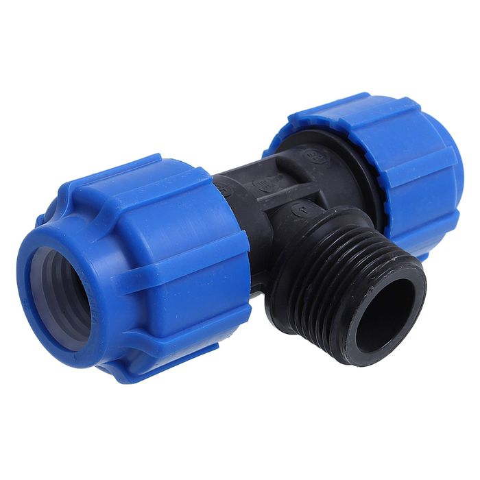 Тройник ПНД "ТПК-Аква", 25 мм х 1" х 25 мм, наружная резьба