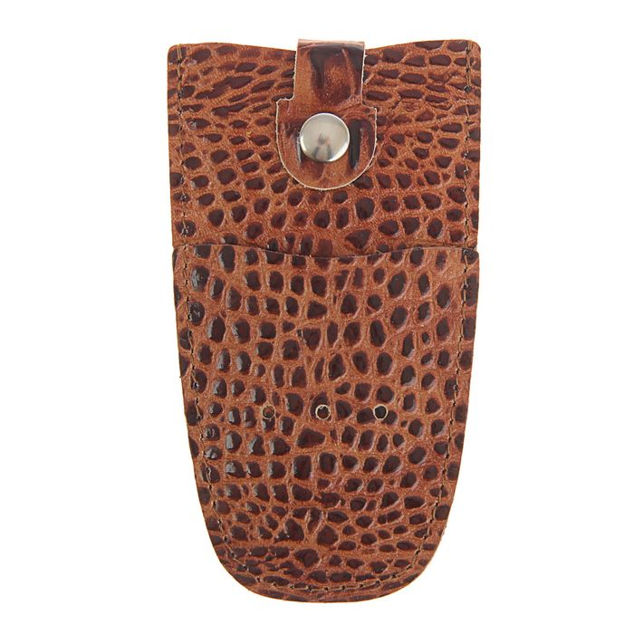 Ключница на кнопке, кольцо, цвет коричневый