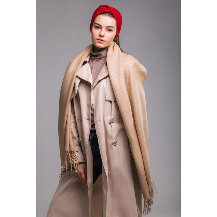 Шарф, размер 57х180 см, цвет кофейный