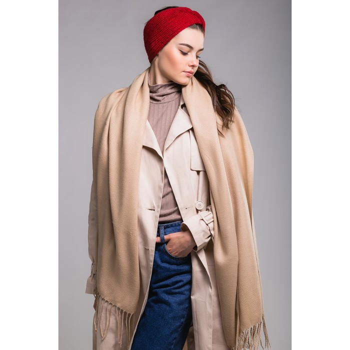 Шарф, размер 57х180 см, цвет кофейный