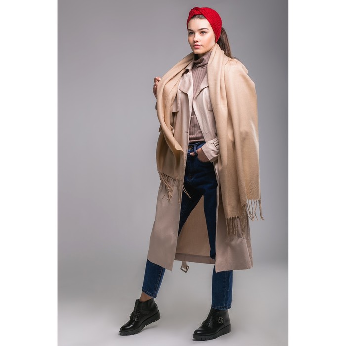 Шарф, размер 57х180 см, цвет кофейный