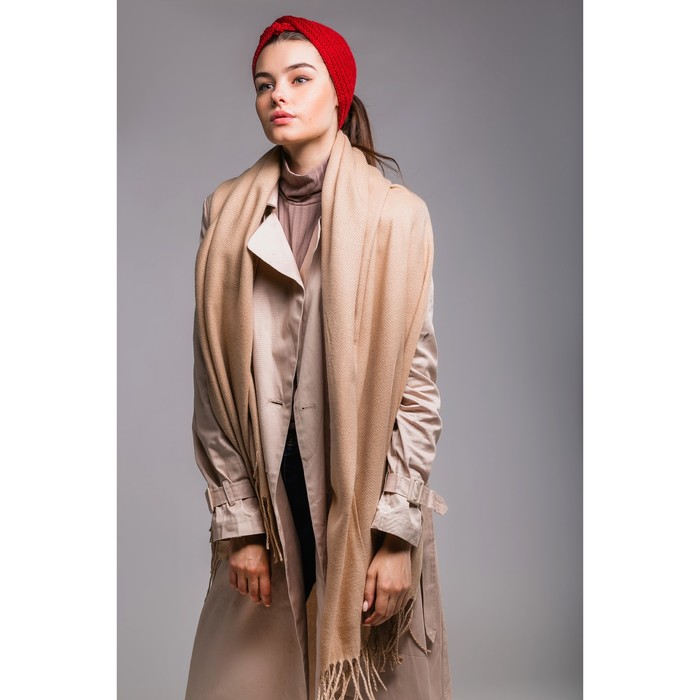 Шарф, размер 57х180 см, цвет кофейный