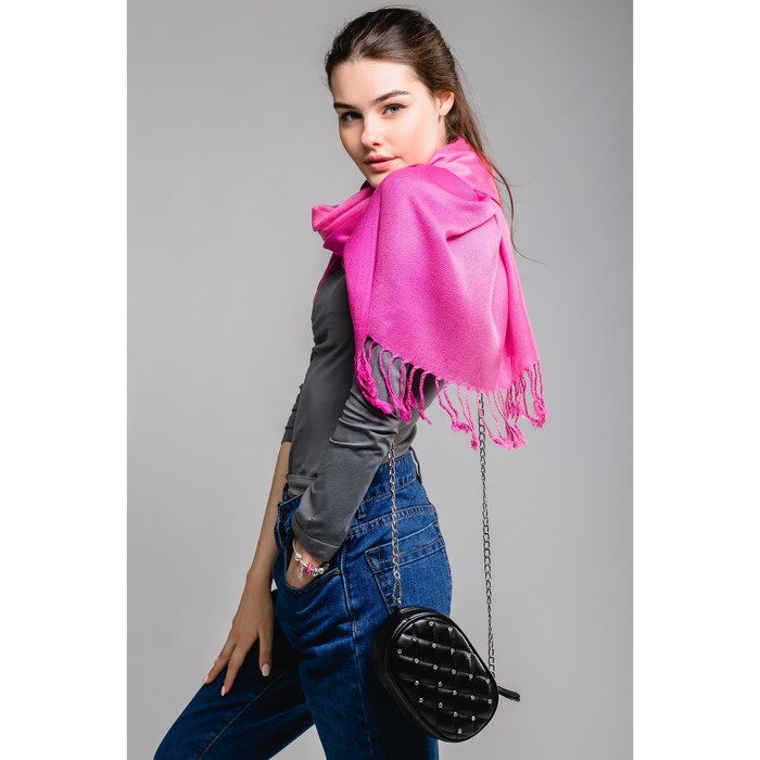 Палантин, размер 70х170 см, цвет коралловый/красный