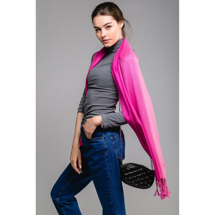 Палантин, размер 70х170 см, цвет коралловый/красный