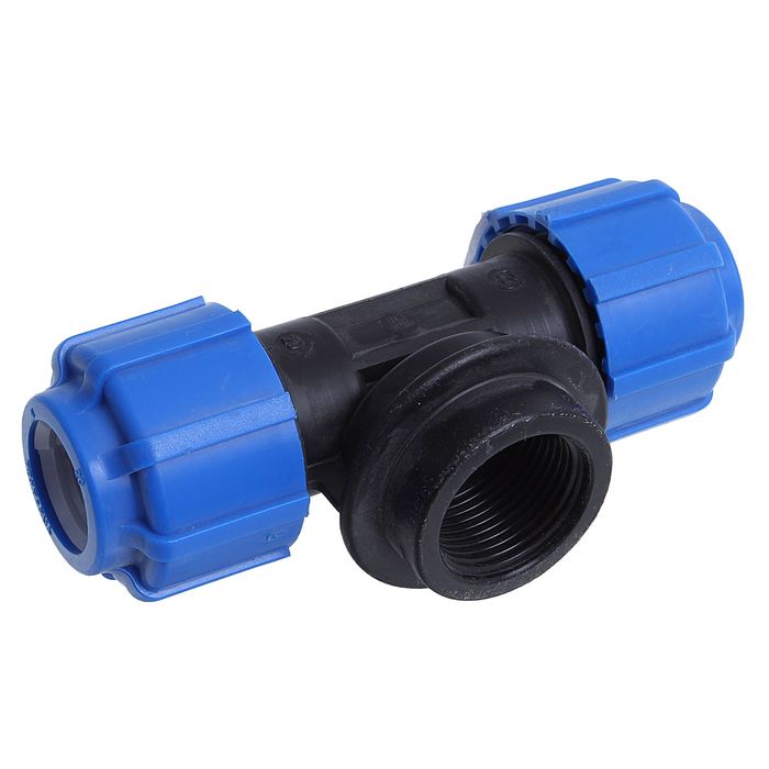 Тройник ПНД "ТПК-Аква", 20 мм х 3/4" х 20 мм, внутренняя резьба