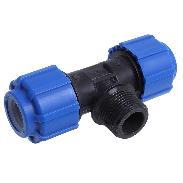 Тройник ПНД "ТПК-Аква", 20 мм х 3/4" х 20 мм, наружная резьба