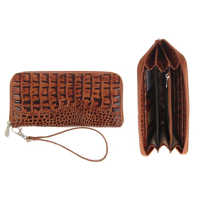 Портмоне женское, 1 отдел для купюр, для кредитных карт, цвет коричневый