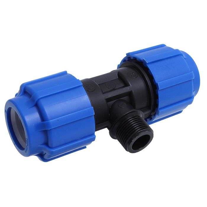 Тройник ПНД "ТПК-Аква", 32 мм х 3/4" х 32 мм, наружная резьба