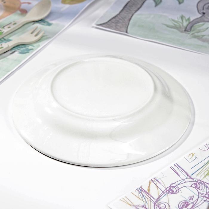 Тарелка мелкая 20 см "Медвежата", рисунок МИКС