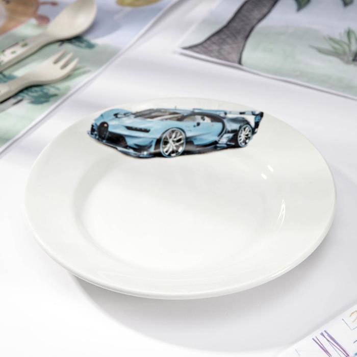 Тарелка мелкая 17,5 см "Гонки", рисунок МИКС