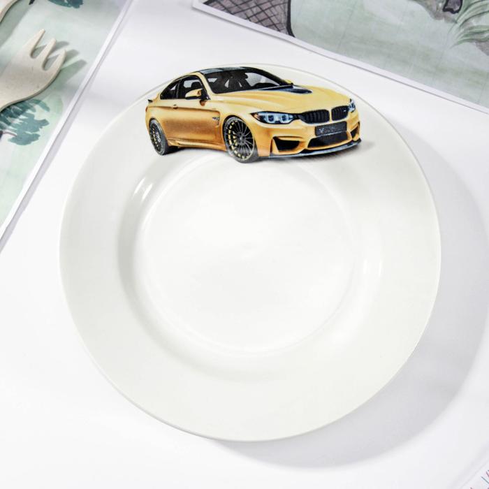 Тарелка мелкая 17,5 см "Гонки", рисунок МИКС