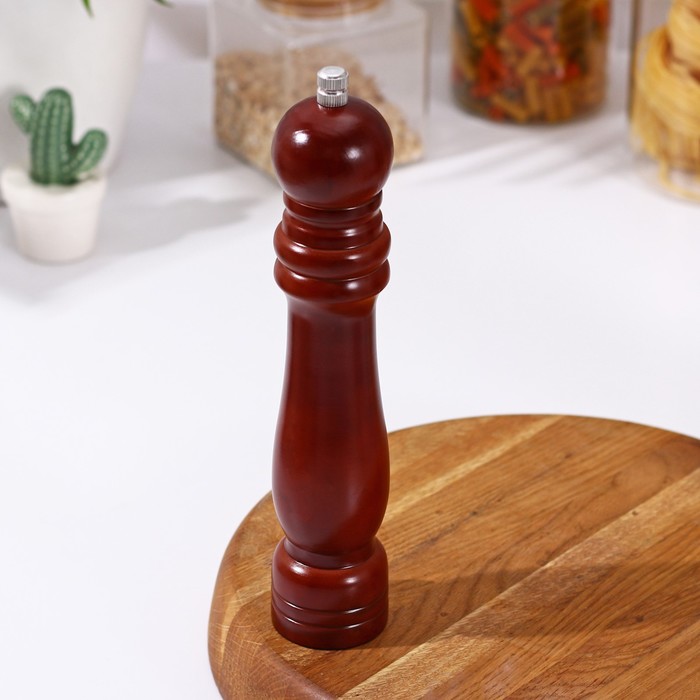 Мельница "Дуновение леса" 26х5 см, коричневое дерево