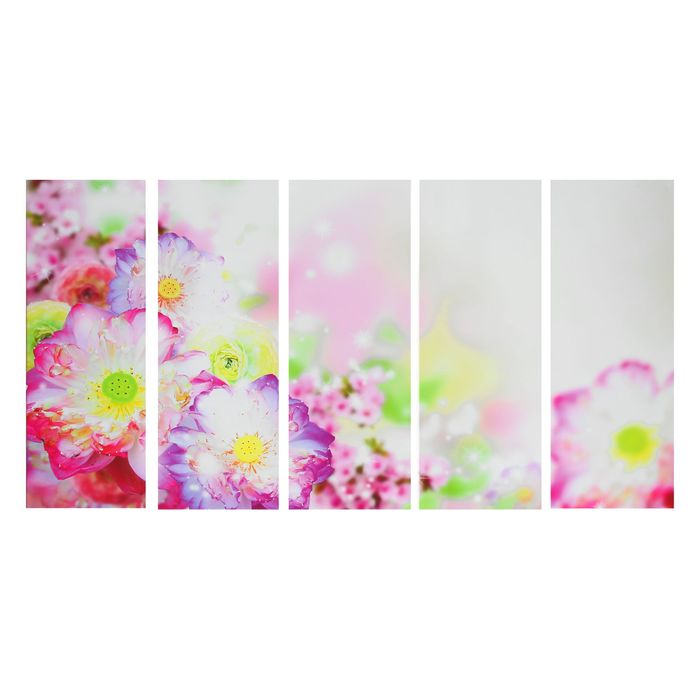 Модульная картина на подрамнике "Тайские цветы", 5 — 30×80 см