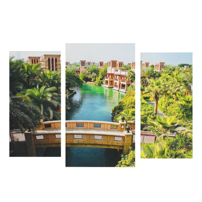 Модульная картина на подрамнике "Мост в Дубае", 2 — 30×60, 1 — 40×70 см, 100×70 см