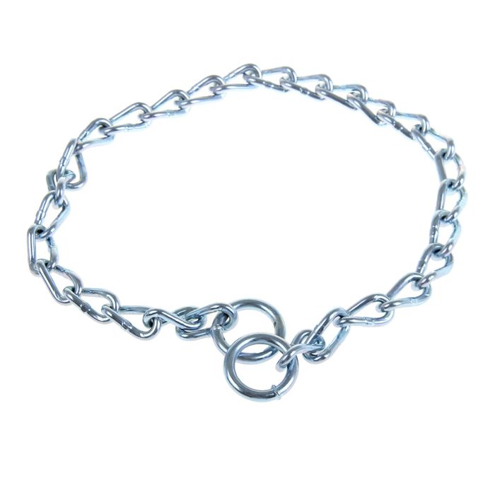 Ошейник металлический, 60 см х 4 мм, белый