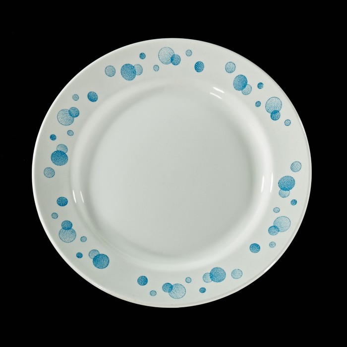 Тарелка мелкая 20 см "Синий горох"