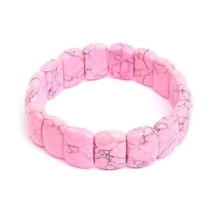 Браслет пластина мини "Агат розовый"