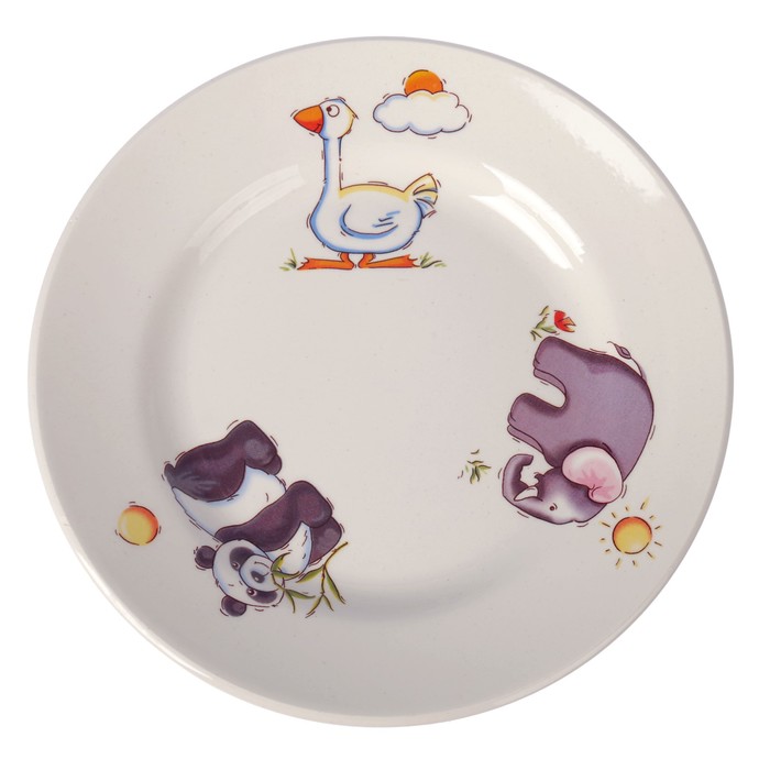 Тарелка мелкая 17,5 см "Зоопарк", МИКС
