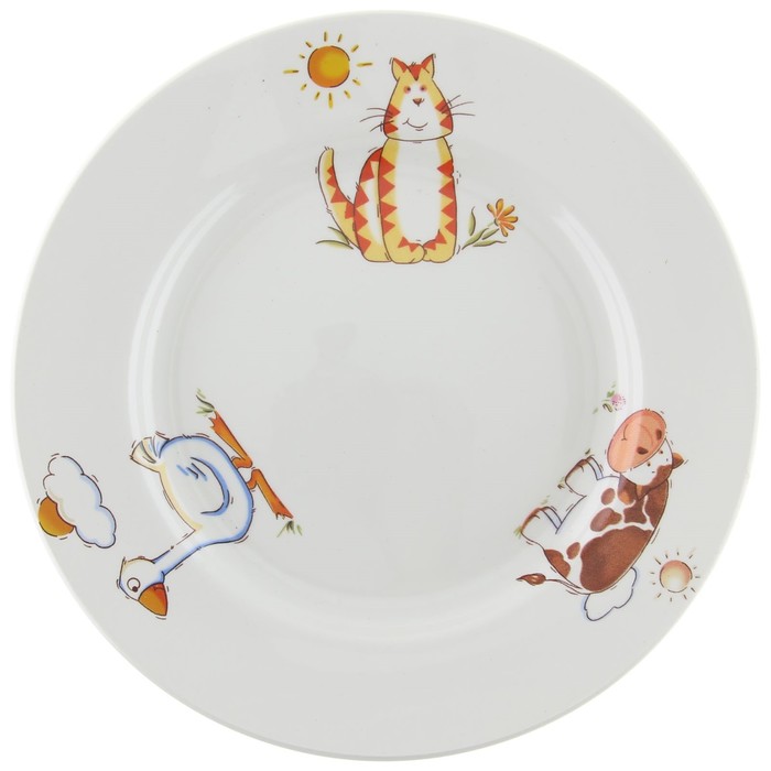 Тарелка мелкая 17,5 см "Зоопарк", МИКС