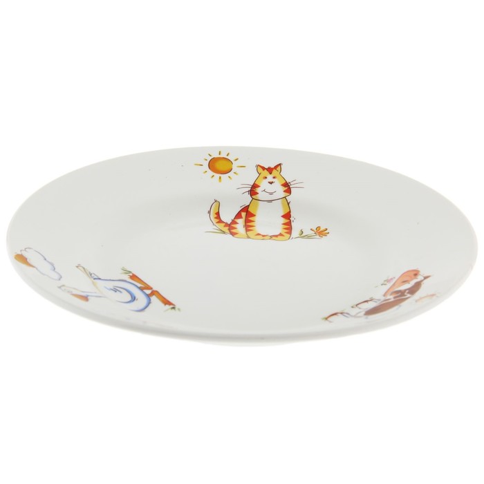 Тарелка мелкая 17,5 см "Зоопарк", МИКС