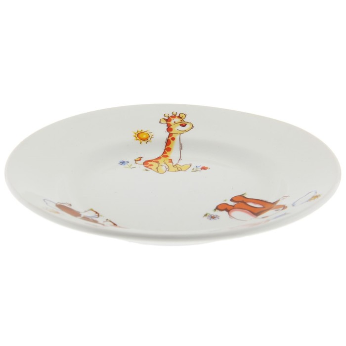 Тарелка мелкая 17,5 см "Зоопарк", МИКС