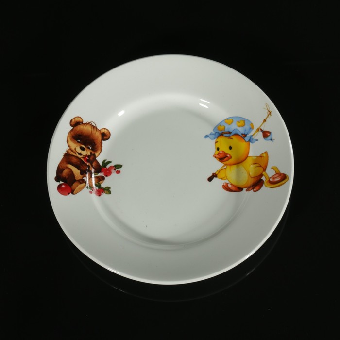 Тарелка мелкая 17,5 см "Утенок, медвежонок"